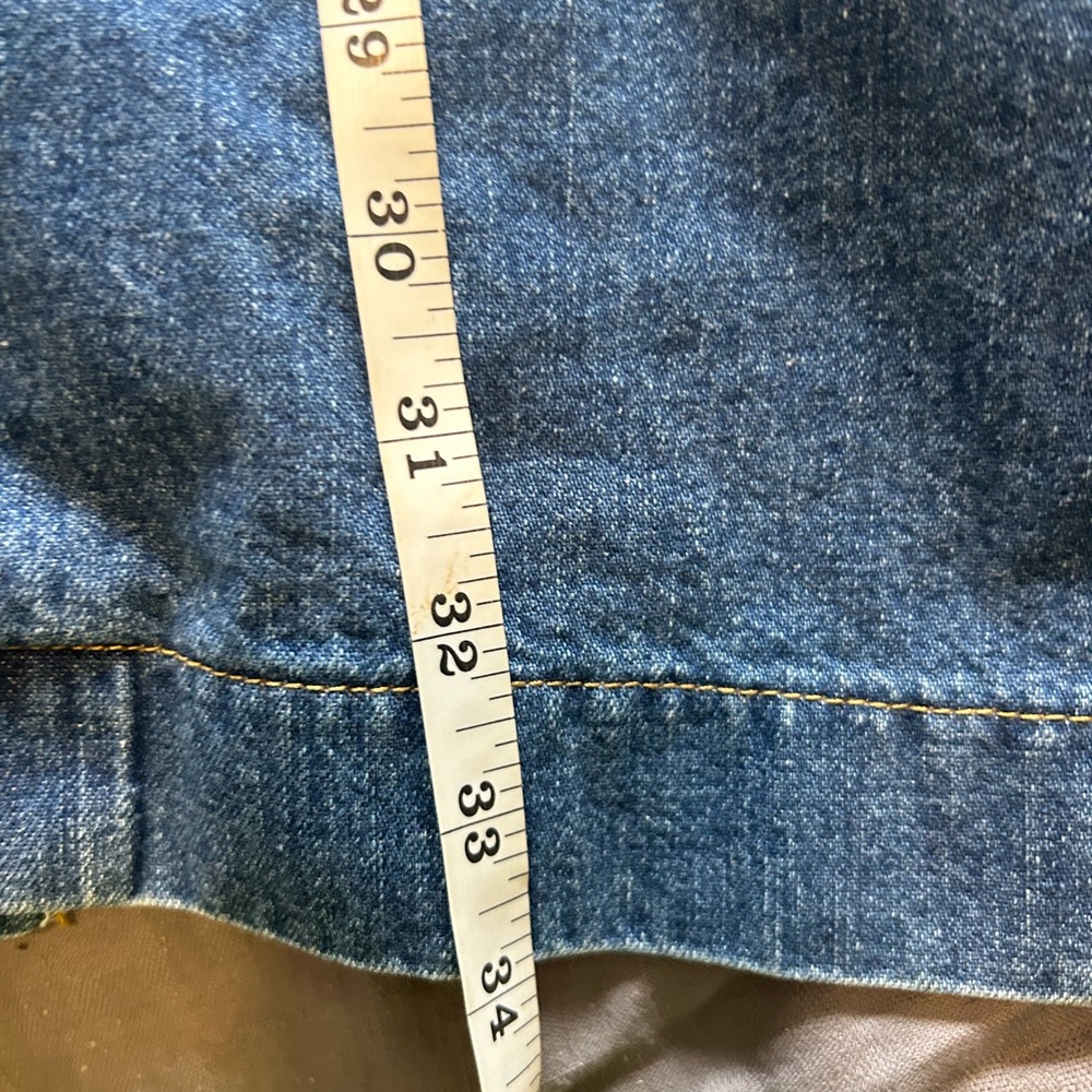 Red Camel Vintage Button Down Midi Denim Skirt Si… - image 3